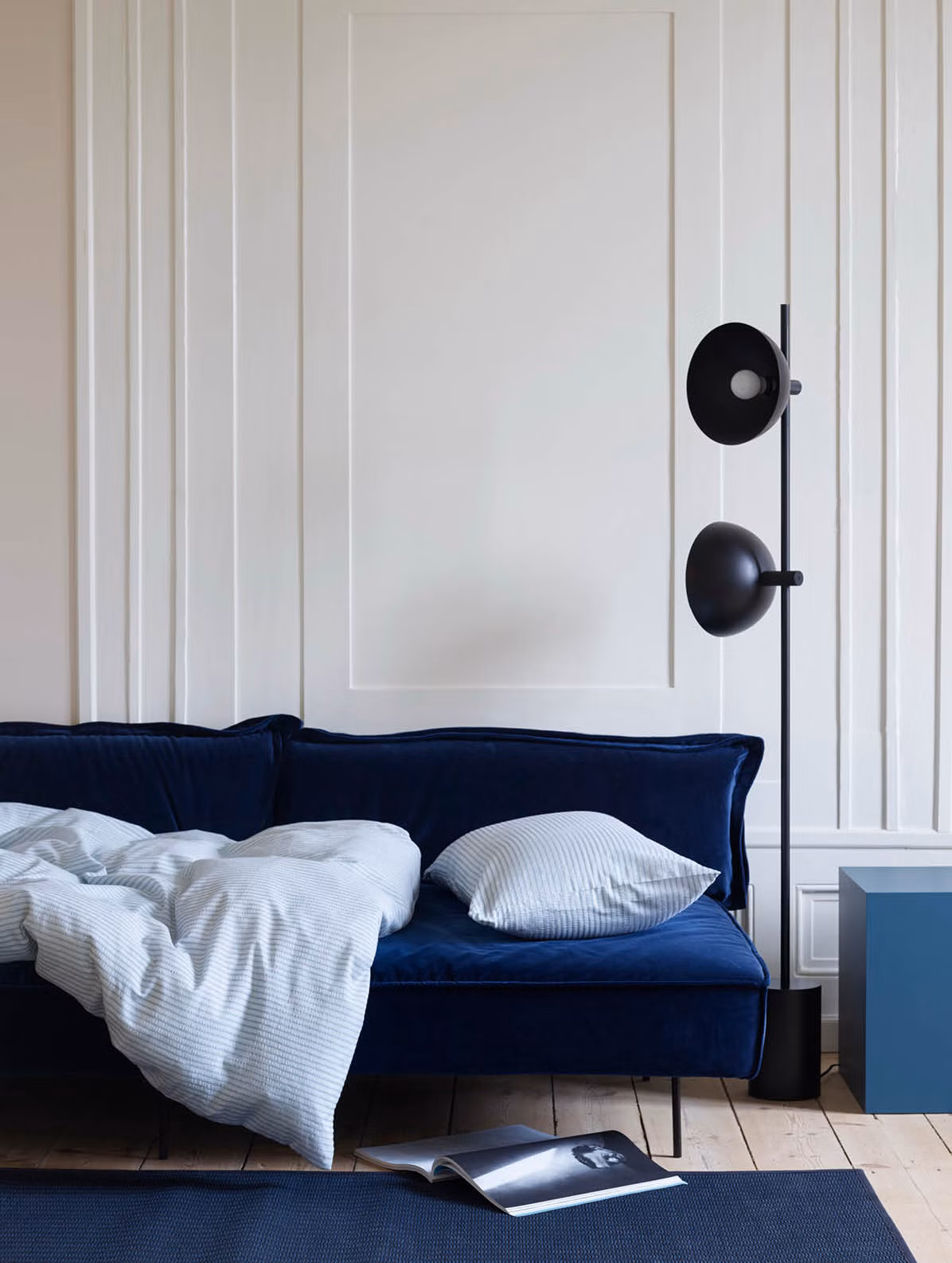 Slumre påslakanset blå