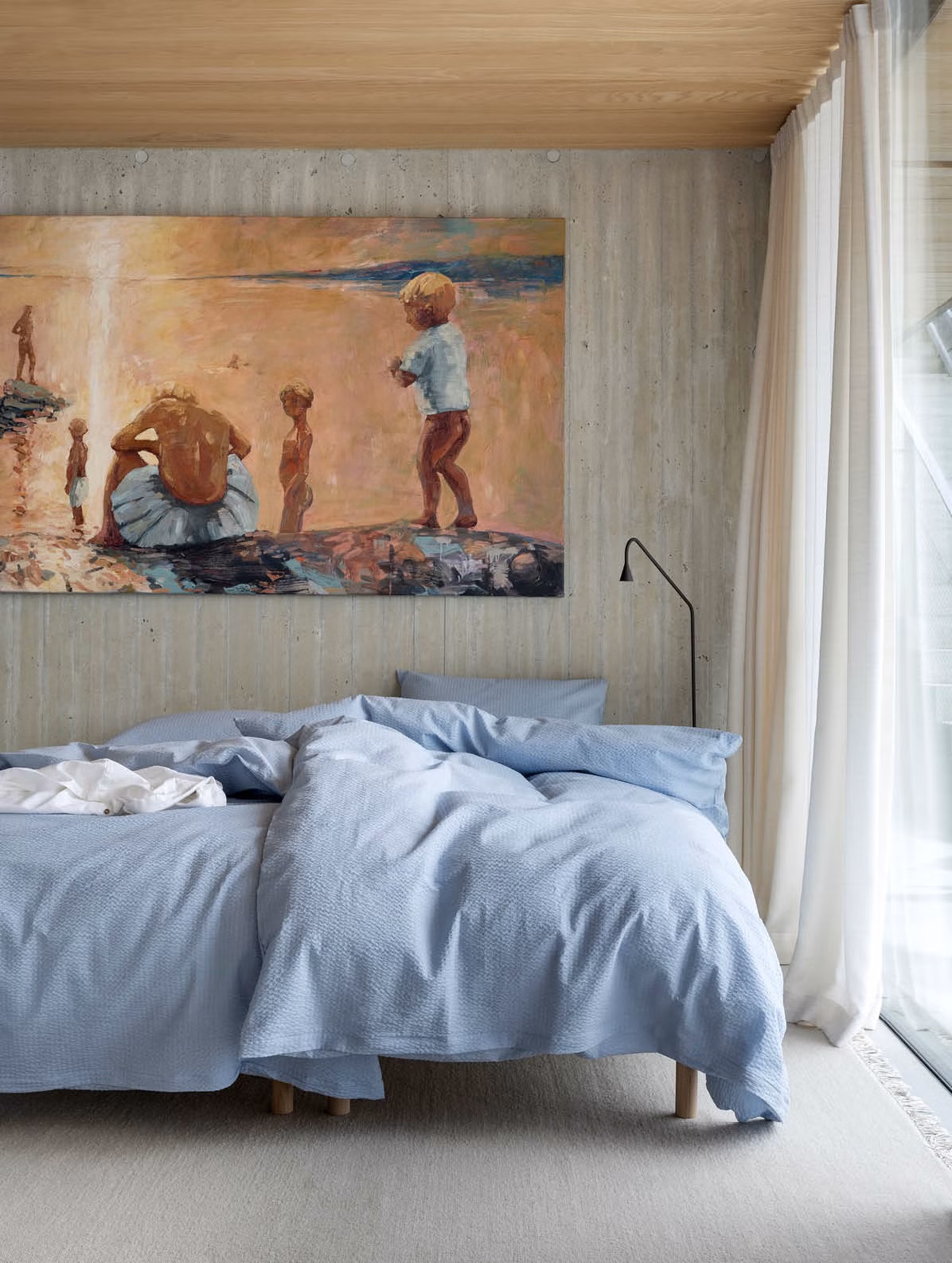 Sol påslakanset lys blå