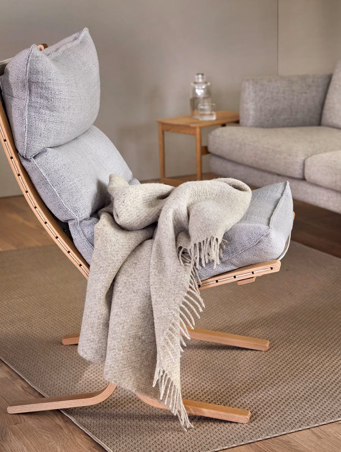 Falketind ullpläd naturlig beige