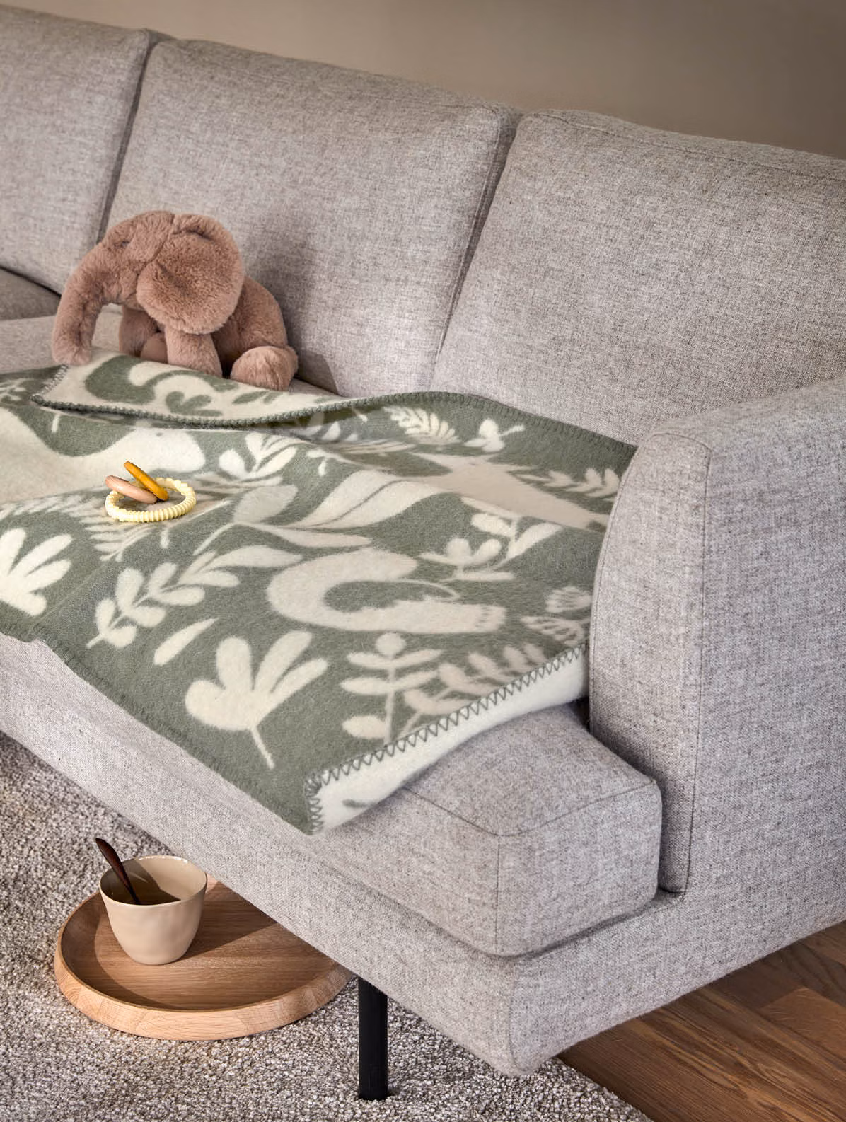 Skattekammer ullpledd dempet grønn